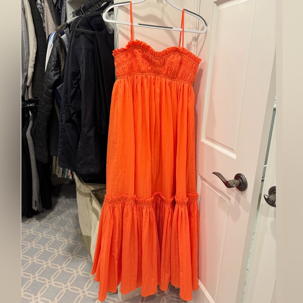 Acler Bright Orange Ruffled Dress